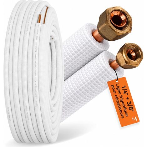 HausHeld Kältemittelleitung 1/4" x 3/8" - 5 m - Wandstärke 1,0 mm