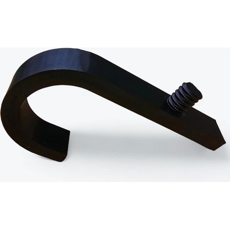 Disponible en 2 couleurs : Noir  Matériau : ABS  Crochet pour outils ménagers, fixation murale avec fentes.