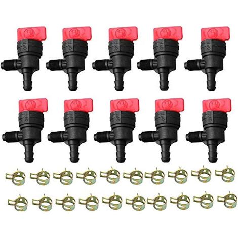 10 PCS 1/4 pouces vannes d'arrêt de carburant à 90 degrés pour Briggs 698182 399517 396244 (1/2)