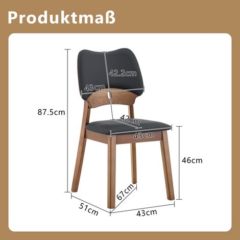 Set de 2 chaises de salle à manger à dossier papillon, sièges en bois massif avec coussin rembourré, fauteuils design pour cuisine, séjour ou salle à manger, livrées seules, table non fournie. (1/5)