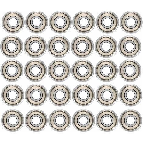 bellebio – Lot de 30 roulements à billes 608ZZ – Acier au carbone – Diamètre extérieur 22mm, intérieur 8mm, épaisseur 7mm – Faible bruit, haute vitesse (1/5)