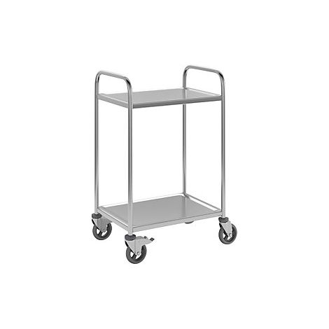 kaiserkraft  Carrello di servizio in acciaio inox  2 ripiani 