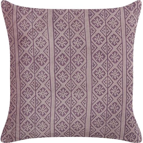 Coussin Décoratif en Velours Rose à Motif Géométrique Rétro 45 x 45 cm Silybum (1/5)