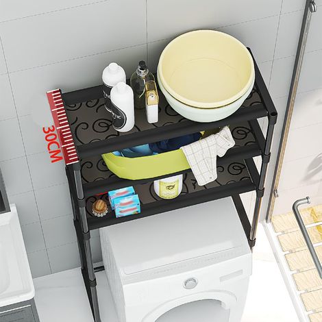 Étagère de salle de bain 3 niveaux – Rangement au-dessus des toilettes – Structure métallique étanche – Montage facile – Organisation optimale – Couleur : Blanc (1/5)