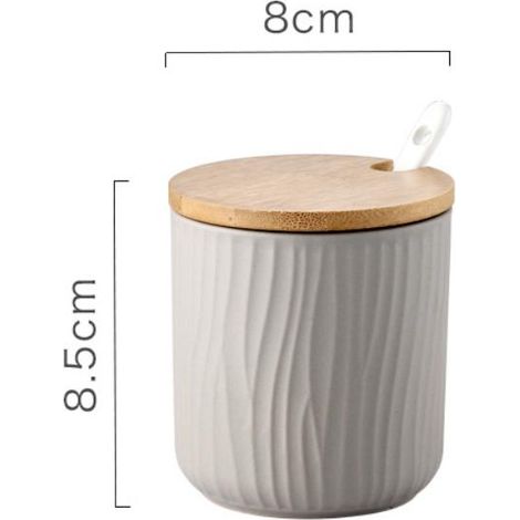 Pot d'assaisonnement en céramique créatif Boîte d'assaisonnement Bouteille d'assaisonnement Boîte d'assaisonnement Salière Fournitures de cuisine 9.5 10 19.5 cm Gris One Piece (1/2)