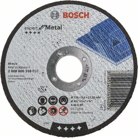 BOSCH 2.608.600.318 Metal cutting disc 115mm x 2.5mm x 22.23mm