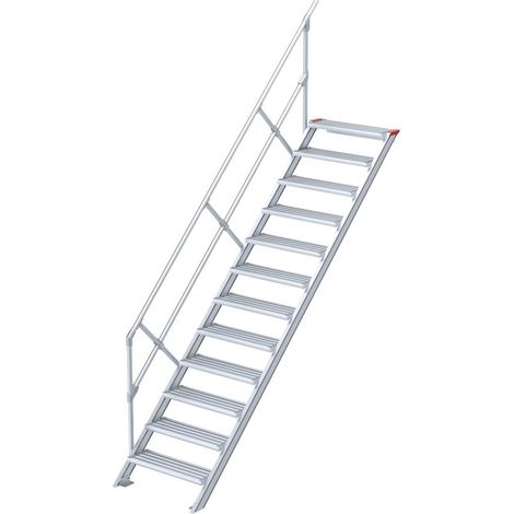Euroline 510 Treppe 45° 1000mm Stufenbreite 12 Stufen Alu gerieft