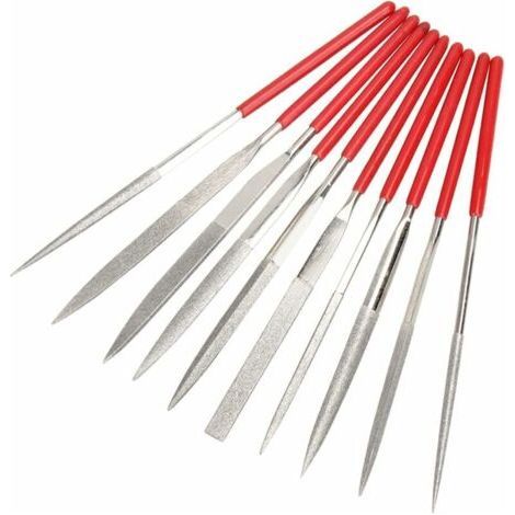 Set di 10 mini lime ad ago diamantate con gambo da 2 mm, set di lime diamantate in metallo multiuso da 100 mm per lavori artigianali (1/5)