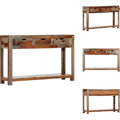 Konsolentisch mit 3 Schubladen 120x30x75 cm Massivholz - Konsolentisch - Wohnzimmermöbel - Sideboard - Holztisch - Massivholzmöbel (1/5)