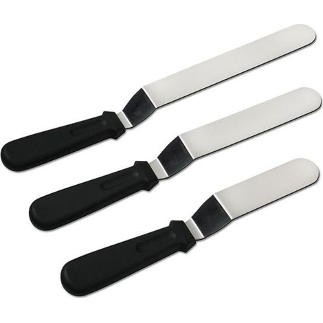 Spatule À Glacer - Spatule Décalée Pour Décoration De Gâteaux - Lame En Acier Inoxydable 6 8 10 Pouces - Lot De 3 (1/5)