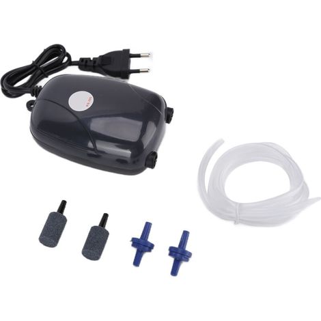 Small professional silent air pump for aquarium, EU plug 220V, double orifice, for oxygenation and fish breeding. (1/5)