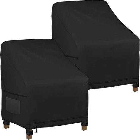 Housse de Chaise de Jardin 2 pièces, Housse pour Fauteuil 35.04"W x 38.19"D x 29.13"H, Housse de Protection pour chaises Extérieur, Tissu Oxford 420D Imperméable, bâche pour chaises de Balcon (1/4)