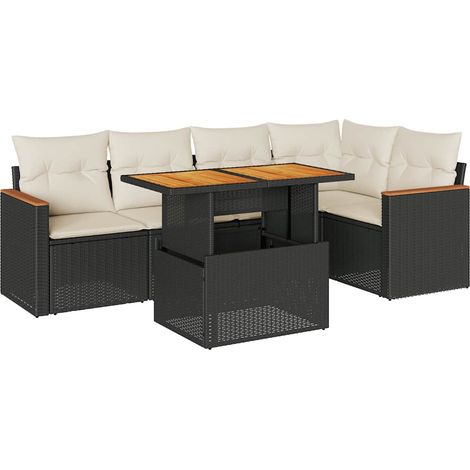 Maison Exclusive - Set sofás jardín y cojines 6 pzas ratán sintét (1/5)