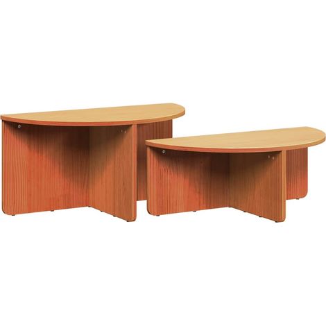 Maison Exclusive - Couchtisch 2 pcs Wachsbraun Massivholz Kiefer