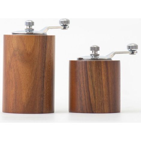 Moulin À Poivre - Céramique Réglable - Bois D'acacia Et Acier Inoxydable - Hauteur 10,8 cm Ou 7,8 cm - 1 Pièce (1/5)