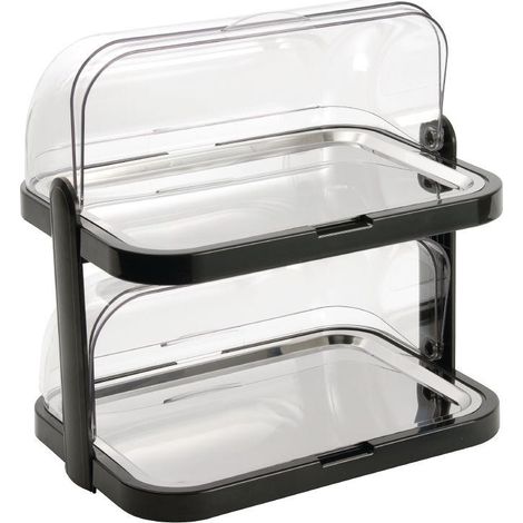 Plateau Réfrigéré Inox à Deux Étages avec Couvercle Rabattable - APS