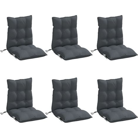 vidaXL Lowback Chair Cushions 6 pcs Anthracite Oxford Fabric