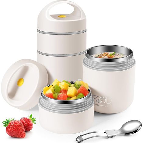 Gobelet isotherme pour céréales à emporter 680 ml, récipient chauffant, boîte à lunch (1/4)