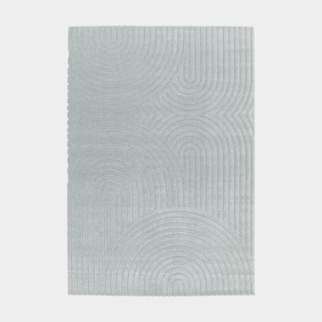 Tapis de salon en relief - Circle - Courbe gris bleuté - 120 x 170 cm (1/5)