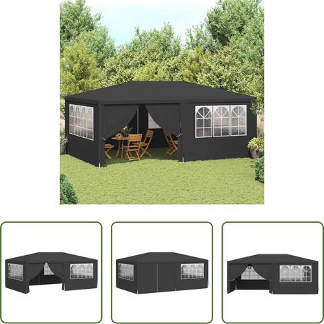 vidaXL Chapiteau de jardin - Tente de réception et parois latérales 4x6 m Anthracite 90 g/m² (1/5)