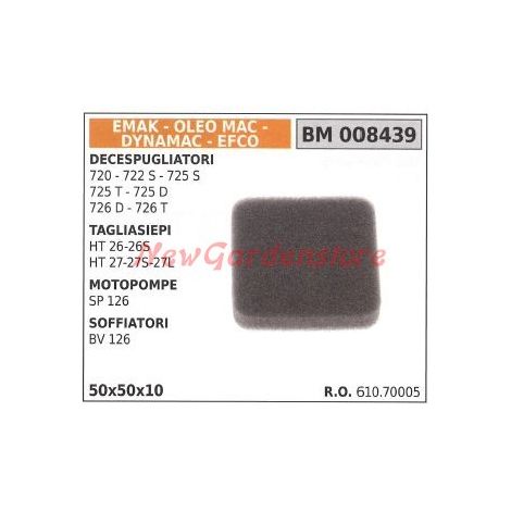 Filtro aria EMAK decespugliatore tagliasiepe motopompa soffiatore 008439
