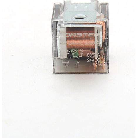 Relais à double contact transparent 80A 12V/24V, relais automobile inverseur transparent normalement ouvert relais inverseur à contact unique à cinq broches 80A 12V à cinq broches transparent.