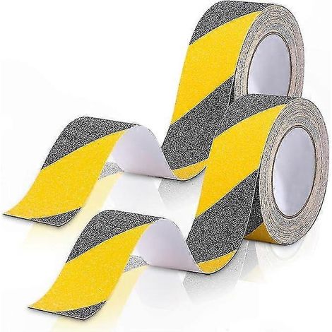Lot de 2 rubans antidérapants adhésifs, 5cm x 10m bandes anti-glisse pour escaliers, marches et sols, sécurité renforcée à forte adhérence pour maison et bureau (1/5)