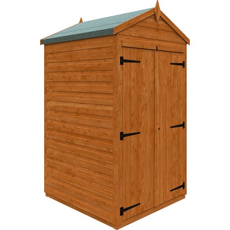 4 x 4 Feet Flex Apex Double Door Windowless 12mm Flex - Solid Wood/Softwood/Pine - L123.8 x W115 x H209 cm - Burnt Orange