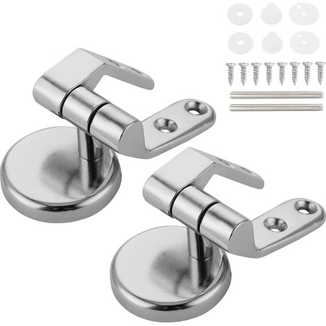 (2 pièces) Charnières de rechange universelles pour abattant de toilette en acier inoxydable, accessoires pour couvercle de toilette, réparation facile, compatibles avec les abattants et couvercles de (1/5)