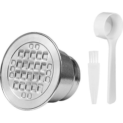 Capsule à café rechargeable en acier inoxydable, filtre à café italien en acier inoxydable, doseur à café en poudre avec couvercle