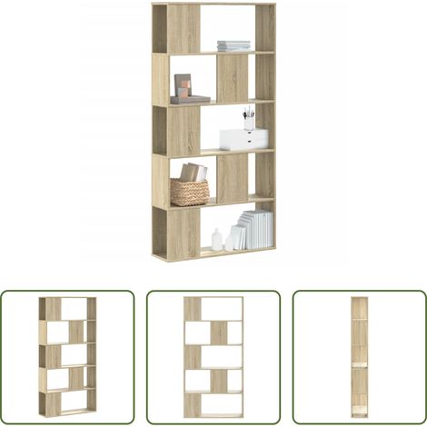 vidaXL Stauraum -  Bücherregal 5 Böden Sonoma-Eiche 80,5x23,5x162,5 Holzwerkstoff (1/5)