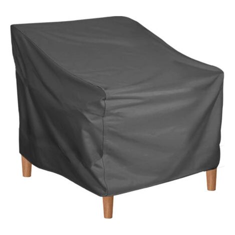 Housse de Chaise de Jardin 1 PCS, Housse de Protection de Fauteuil Jardin Empilables en Tissu Oxford 210D, Housse Fauteuil Jardin Housse Chaise Extérieur avec Corde et Boucle (Noir-80x85x91.5cm) (1/4)