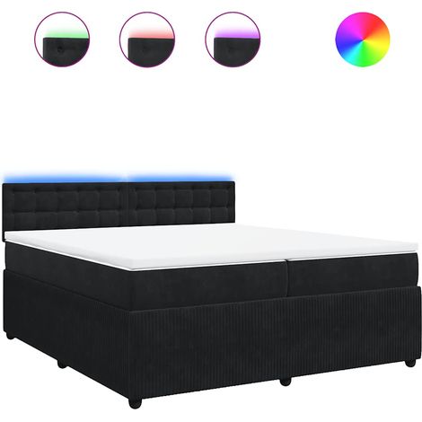 Maison Exclusive - Giroletto a Molle con Materasso Nero 200x200 cm in Velluto (1/5)