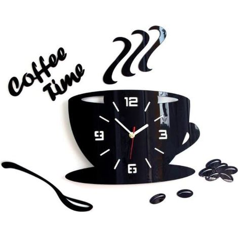 LYERCW - Horloge murale de l'heure du café (1/4)