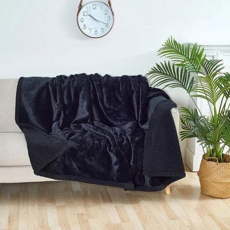 Couverture pour canapé - 100 x 145 cm - noire - Protection pour canapé - Couverture pour animaux - Coussins pour chien - Panier (1/3)