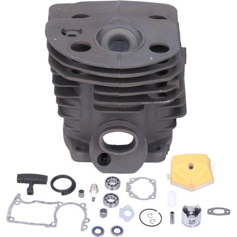 Kit cylindre 46 mm, piston, bougie d'allumage et filtre à carburant pour tronçonneuse de jardin Husqvarna 55 et 51. (1/5)