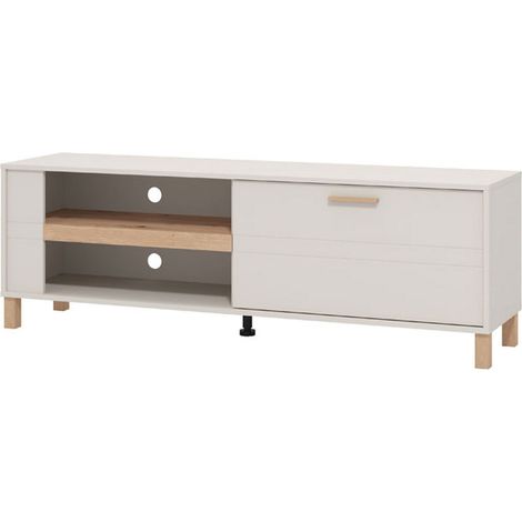 TV-Möbel Magliolo, 2 Ablagen, 1 Tür, 3 Fächer, 157x40x52h cm, Beige