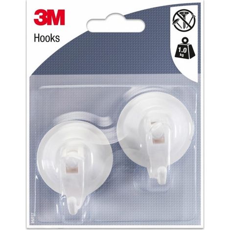 3M - Crochet ventouse blanc blister de 2 (1/2)