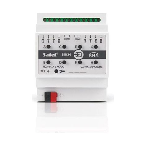Actuador binario Satel KNX-BIN24 8 canales montaje carril DIN (1/2)