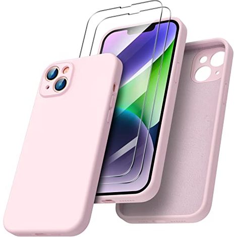 CUSTODIA PER APPLE IPHONE 14 Plus 6.7" RETRO IN SILICONE ROSA 2x VETRO 9H
