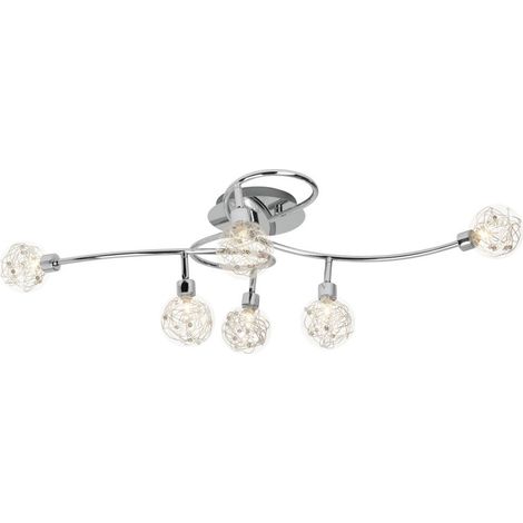 BRILLIANT lampe Joya spot de plafond 6flg chrome 6x QT14, G9, 33W, adapté aux lampes à culot à broche (non incluses) Échelle A ++ à E Têtes pivotantes (1/3)