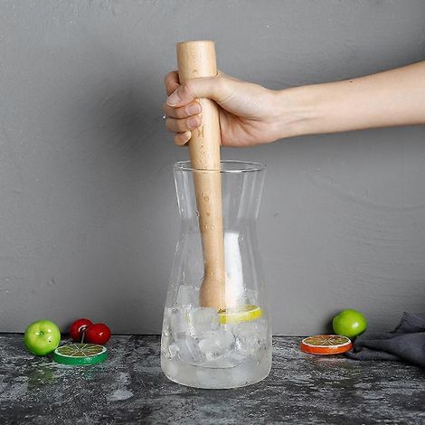 Pilon en hêtre, bâtonnet mélangeur en bois pour cocktails, glace pilée, jus de citron pressé, barre glacée, thé au lait. (1/2)