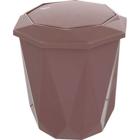 Pattumiera bagno rosa con coperchio basculante e capacità 5,5 lt (1/3)