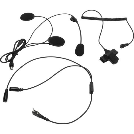 Casque moto micro-oreillette 2 broches PTT noir, kit mains libres pour radio Kenwood, microphone intégré, casque Bluetooth compatible talkie-walkie, accessoire communication motard. (1/5)