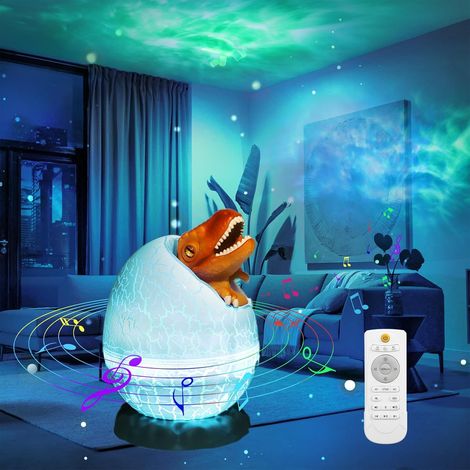 Projecteur LED d'œuf de dinosaure avec galaxie, aurores boréales, veilleuse et Bluetooth pour enfants (1/5)
