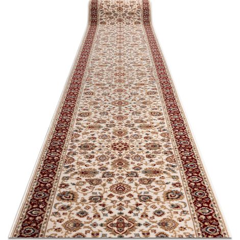Läufer Wolle NAIN Ornament, Blumen 6999 51063 beige / rotwein 100cm beige 100x350 cm