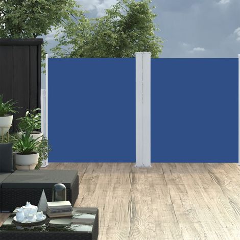 Auvent latéral rétractable Paravent extérieur Brise Vue Rétractable pour Jardin, Balcon, terrasse Bleu 140 x 600 cm NDTN3782881 (1/5)