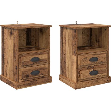 Maison Exclusive - Armadio da Notte 2 pcs Legno vecchio 36 x 43 x 60 cm