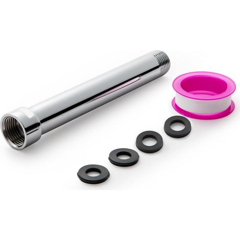 Extension de Douche de 15,2 cm, Tube Prolongateur de Douche en Acier Inoxydable 304, Bras de Douche Extensio de G1/2, Accessoires de Douche pour Salle de Bain, Chromé (1/5)