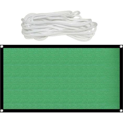 Malla de sombra verde con cuerdas largas y ventiladas, protección solar para jardín, balcón, patio y piscina. (1/5)